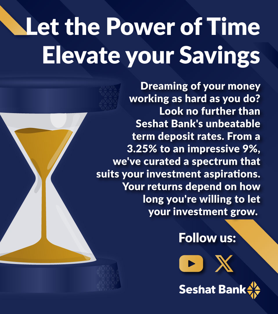 SeshatBank's tweet photo. ⌛️¡Aumente sus ahorros con las lucrativas tasas de depósito a plazo de Seshat Bank! |⌛️Elevate Your Savings with Seshat Bank's Lucrative Term Deposit Rates! https://t.co/jx8G16dqlv