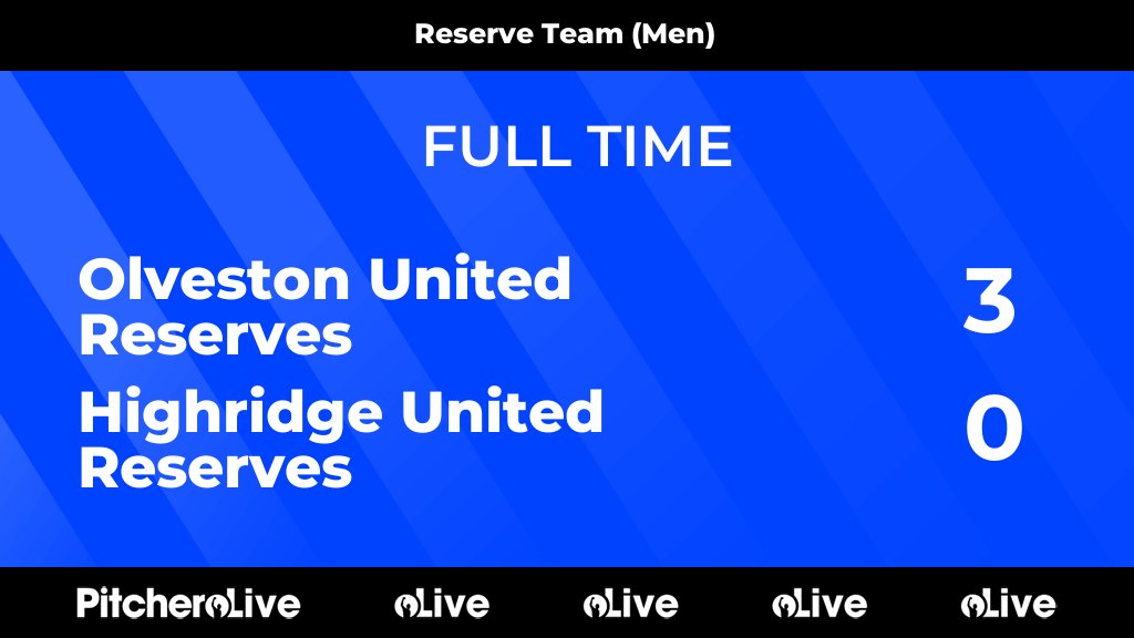 OlvestonFC's tweet photo. FULL TIME: Olveston United Reserves 3 - 0 Highridge United Reserves
#OLVHIG #Pitchero
https://t.co/V4zKunLmmD https://t.co/JHRxVFNO2g