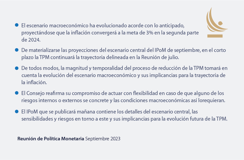 bcentralchile's tweet photo. Banco Central de Chile publicó el comunicado de la Reunión de Política Monetaria #RPM de septiembre 2022 en su sitio web: https://t.co/SklPgC6rmx https://t.co/Elp5YUC04i
