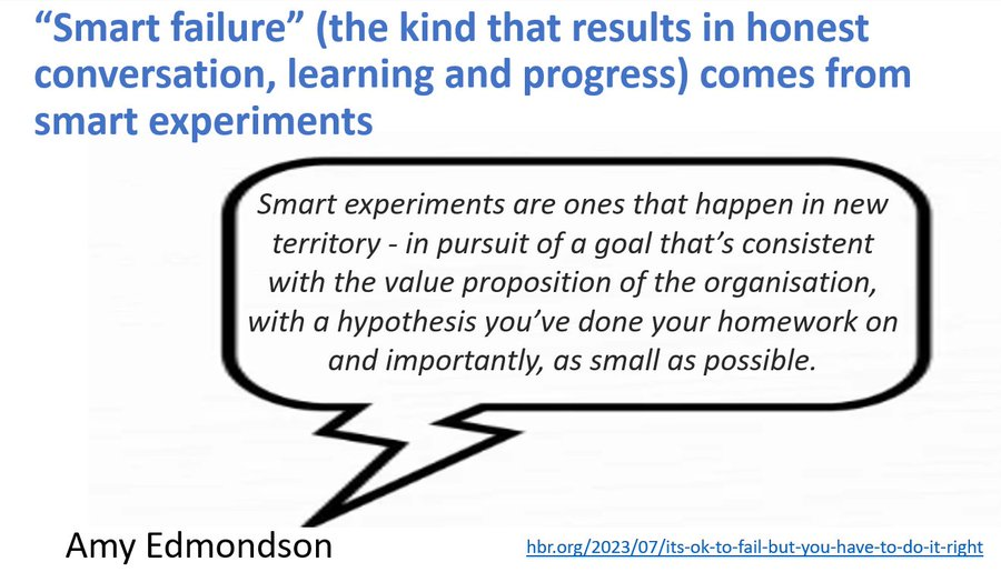 The widely anticipated new book by <a href="/AmyCEdmondson/">Amy Edmondson</a> is available from Thursday in the UK: "Right Kind of Wrong: the science of failing well". So many important messages for leaders of health and care. If you want a taster, there's a free webinar with Amy tomorrow: