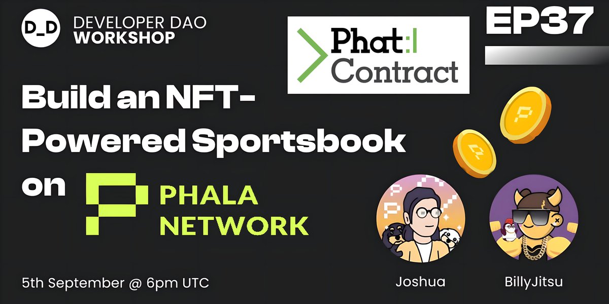 Dima35109517's tweet photo. Building NFT Powered Sportsbook on #PhalaNetwork | Hack w/Over $13.000 in Bounties
⏫
This workshop kicks off part 2 of our hack series with Phala Team
We have exciting journey ahead through technical world of Phala
⏬
This event is organized #DeveloperDAO
https://t.co/10CJVedZXl https://t.co/2yMneXvqrE
