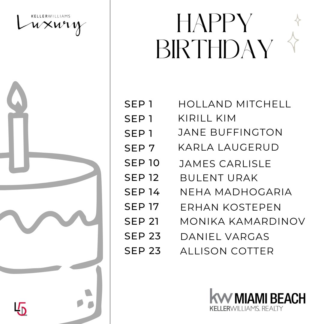 KellerMiami's tweet photo. Here's to more success and growth in the coming year for all our September birthdays! 🌱

Happy Birthday! 🎂 https://t.co/cK0rksQArG