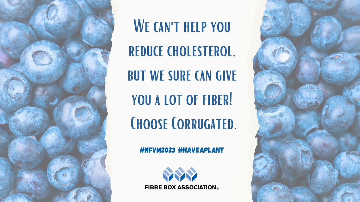 We can't help you reduce cholesterol, but we sure can give you a lot of fiber!
Choose Corrugated.

#NFVM2023 #HaveAPlant