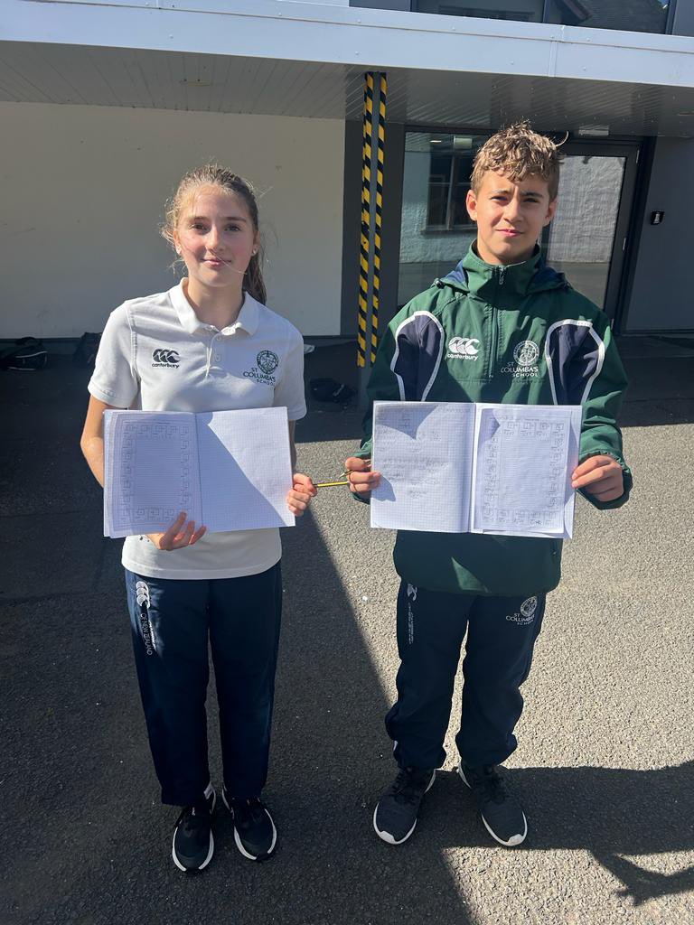 Mrs Munro’s SI class made the most of the beautiful weather today by completing their ‘collecting like terms’ treasure hunt in the sun ☀️ 

Congratulations to Lexi and Harry who were first to complete! 

#ThisIsStColumbas #beyourbest #outdoorlearning #mathsisfun