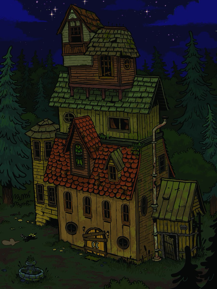 TAITCOMICS's tweet photo. @ppcrotty Hi! here's a picture of a haunted house from a comic pitch I'm working on https://t.co/d2yoO2gsqA