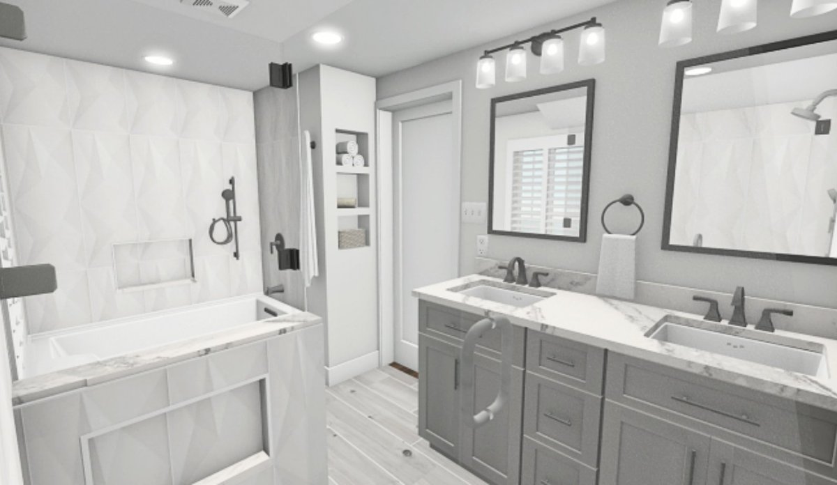 Check out these stunning renderings crafted by our talented designer, Amber, exclusively for our valued clients in Roxborough. 😍

#ProjectoftheWeek #Rendering #InteriorDesign #Designer #BathromRemodeling #3ddrawing #dRemodeling #Philadelphia