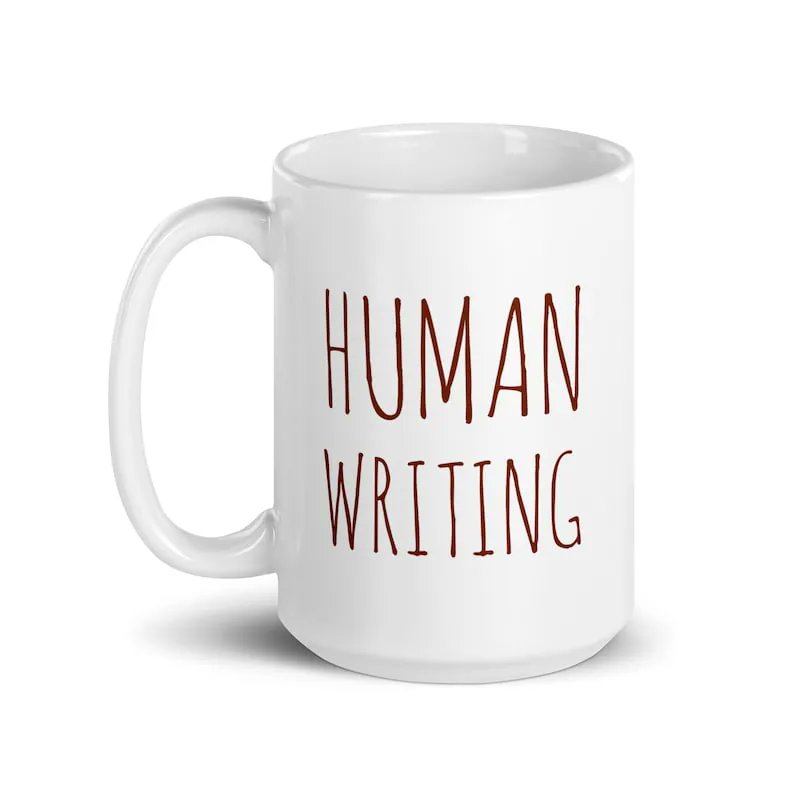 RadioBarz's tweet photo. Perfect for fueling your HI writing pursuits. Human Writing White Glossy Mug available on @Etsy https://t.co/aleM6gwWdj https://t.co/KL6x4acv0j