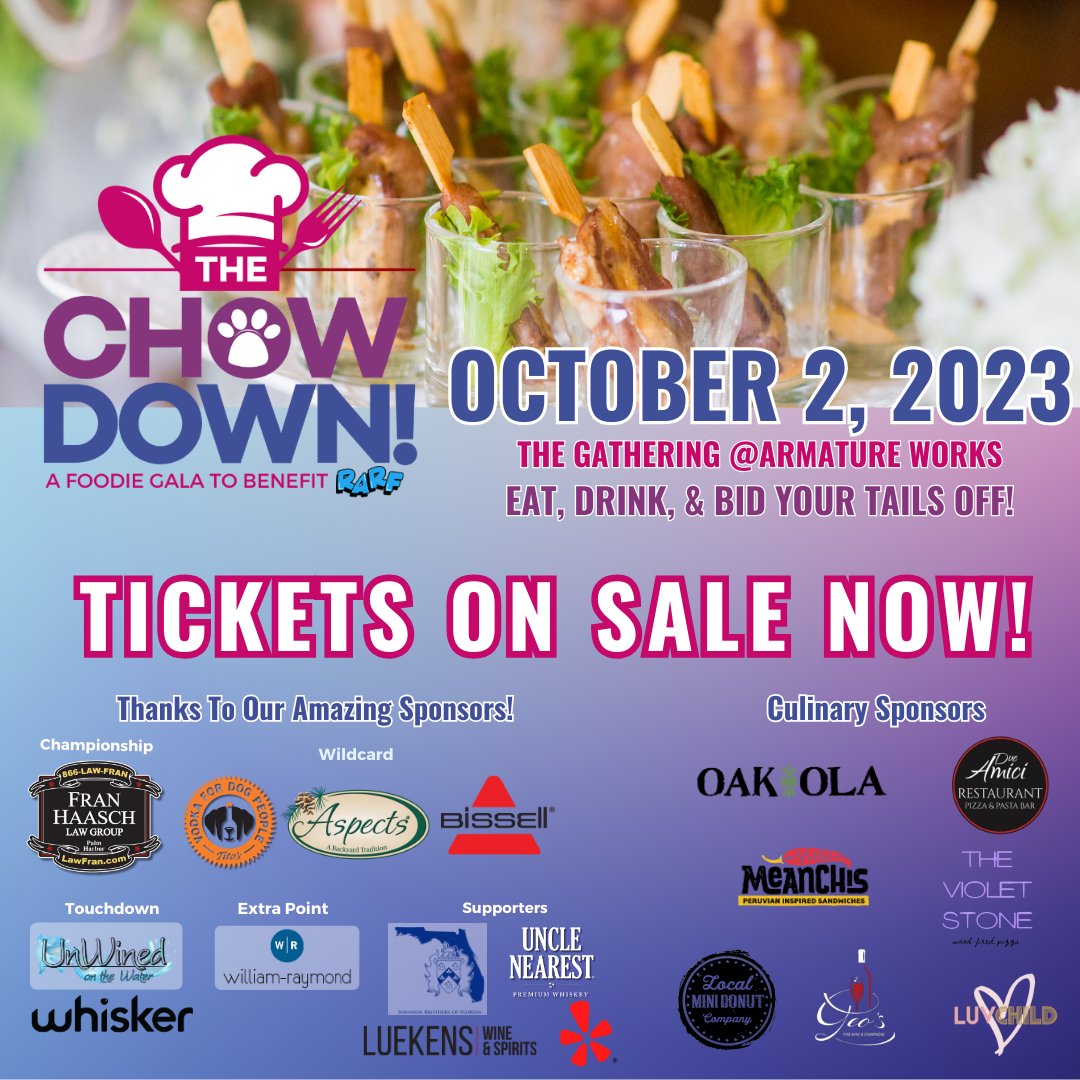 Ryan Animal Rescue Foundation (@rarf_official) on Twitter photo Join <a href="/RealLoganRyan/">Logan Ryan</a> in Tampa, FL for The Chow Down! A win-win for pets & people- induldge in culinary excellence w/a small 🍽️ while raising a 🥂 to kindness, compassion & bettering the lines of pets-one🎟️ at a time! onecau.se/thechowdown Join <a href="/RealLoganRyan/">Logan Ryan</a> in Tampa, FL for The Chow Down! A win-win for pets & people- induldge in culinary excellence w/a small 🍽️ while raising a 🥂 to kindness, compassion & bettering the lines of pets-one🎟️ at a time! onecau.se/thechowdown