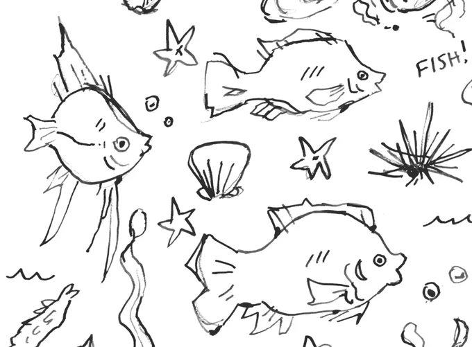 Some fish from class I'm gonna turn into stickers 