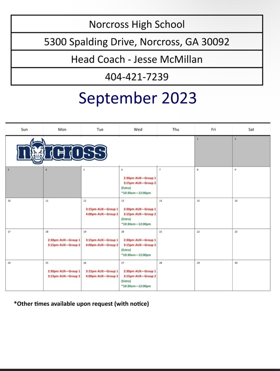 It’s That Time Of Year! If You Are Interested In Seeing Our Talented Guys Put In Work, This Is Our Schedule For September!