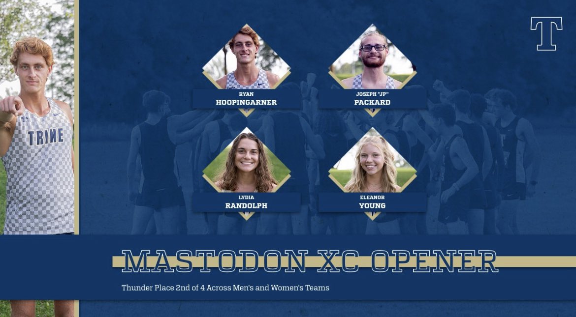 At the Mastodon XC Opener our Men and Women showed out with two 2nd place team finishes!! So. Ryan Hoopingarner and Jr. Joseph “JP” Packard lead the men with top 10 finishes while the women were lead by Jr. Lydia Randolph and So. Eleanor Young.
.
.
.
#fireup! #gothunder