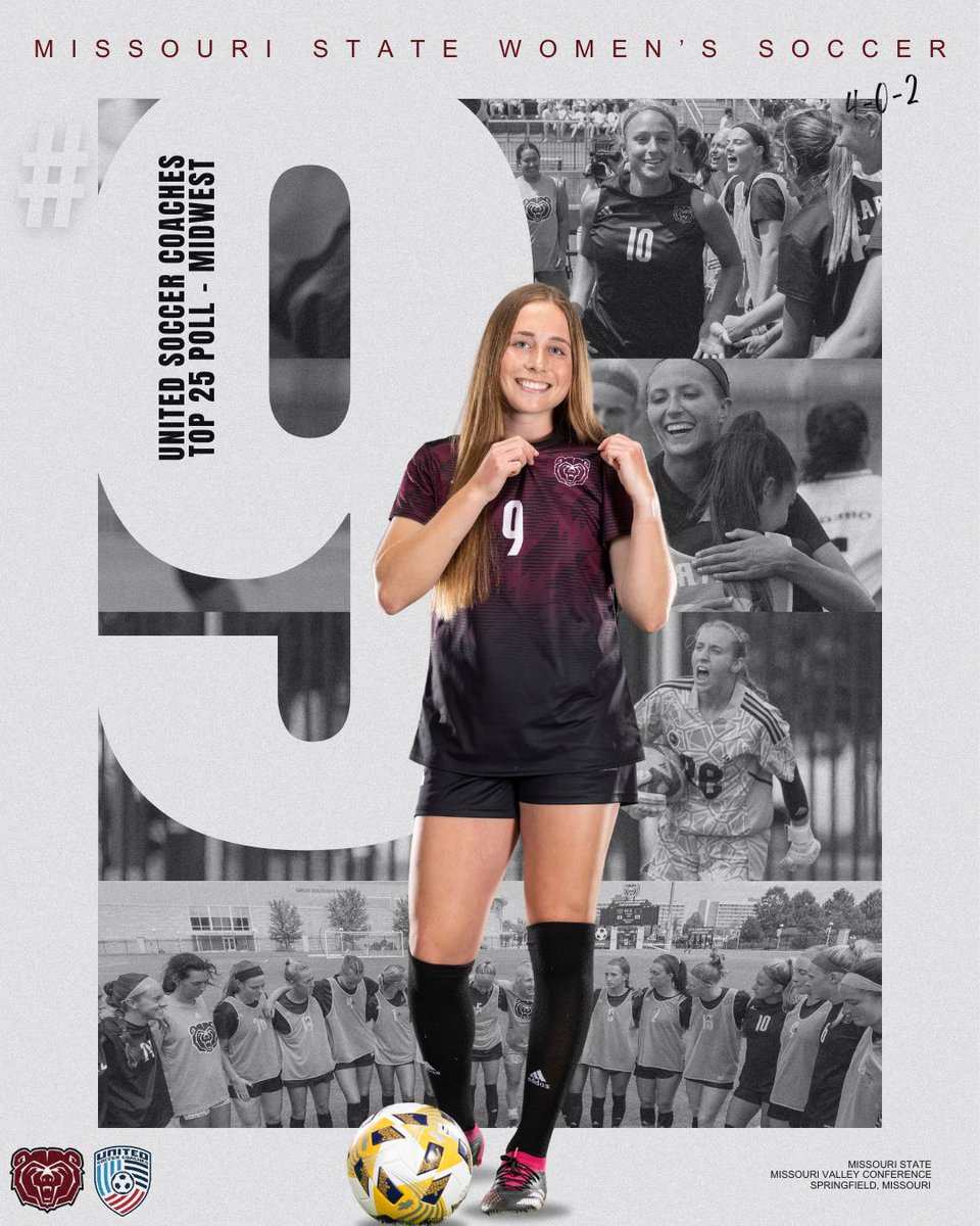 MoStateWSOC's tweet photo. #𝟵 𝗶𝗻 𝘁𝗵𝗲 𝗠𝗶𝗱𝘄𝗲𝘀𝘁

This weeks @UnitedCoaches polls are out &amp; we have been ranked #9 in the Top 25 - Midwest Poll! 🔥💪

Full rankings below:🔗📊
https://t.co/bOP5viFdg8

#C4 #MTT #NEXTSTEP https://t.co/s87eljKifw