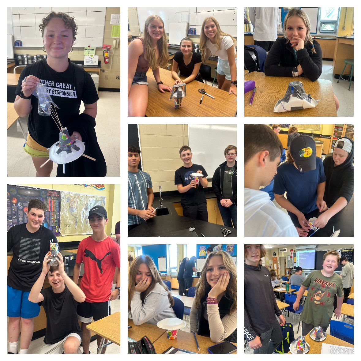 Egg drops in #SPH4U and #SNC2P - the winner was dropped 8 times and still didn’t break! <a href="/LaSalle_LDSB/">La Salle Secondary</a> Looking forward to an exciting semester ahead!