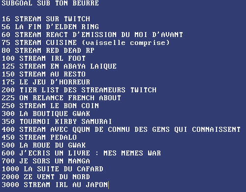 mrquarate's tweet photo. C'est le mois du SUBTEMBER Twitch ! (les subs sont à partir de -25%)

Du coup voici les SUBGOAL ! Merci à tout le monde pour le soutien ! https://t.co/4NwLQO6Tu2