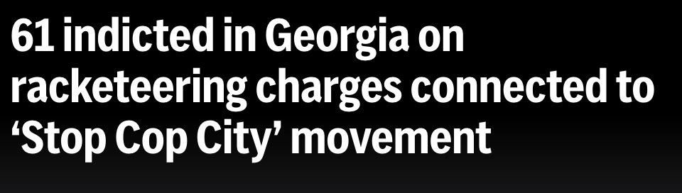 pslnational's tweet image. Organizing against police brutality is not a crime! 

The RICO charges against the Stop Cop City movement in Atlanta are an attempt to shut down the right to free speech and protest, but the people refuse to be silenced. 

Drop the charges now! Stop Cop City!