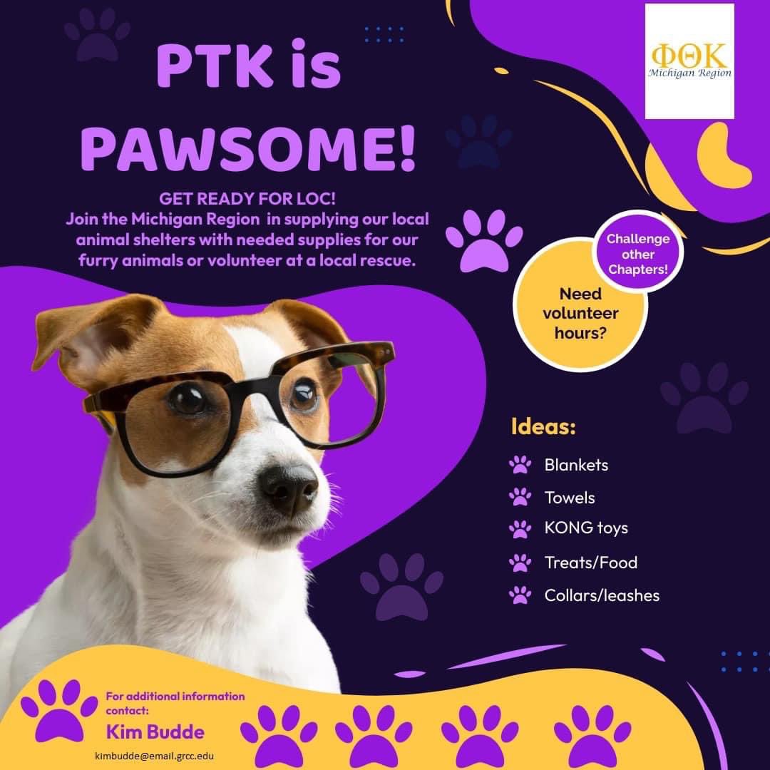 PtkLcc's tweet photo. Please bring any #pets supplies you want to donated to a shelter, by the #MichiganRegion, to our @PHITHETAKAPPA meeting Thursday Sept 7; Adam Alexander, our President, will bring them to LOC Friday for our chapter. #LCCStars

#Pet supply examples listed in image by the MI Region. https://t.co/vaXdZU6gLf