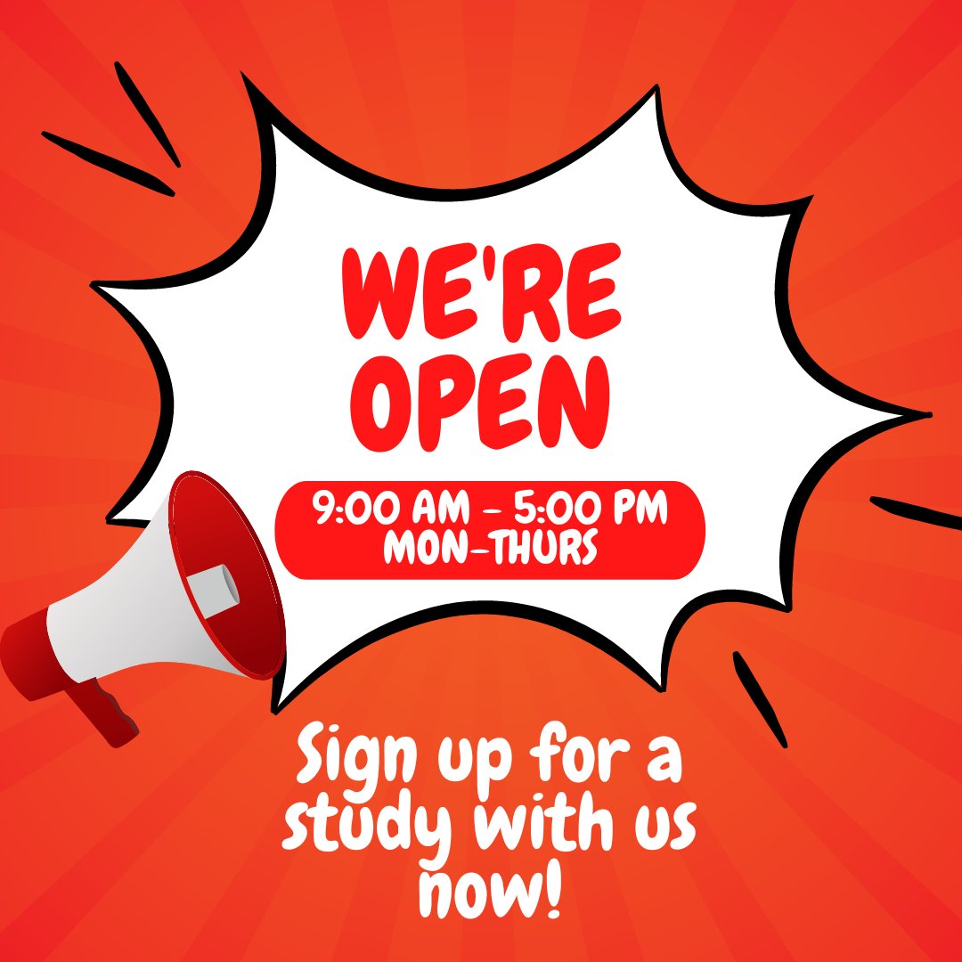 Hey Mavericks! 👋 
 
The Koraleski CAB Lab is back in business and running studies TODAY. Don't wait, sign up now! 
 
Visit the link in our bio to get started.