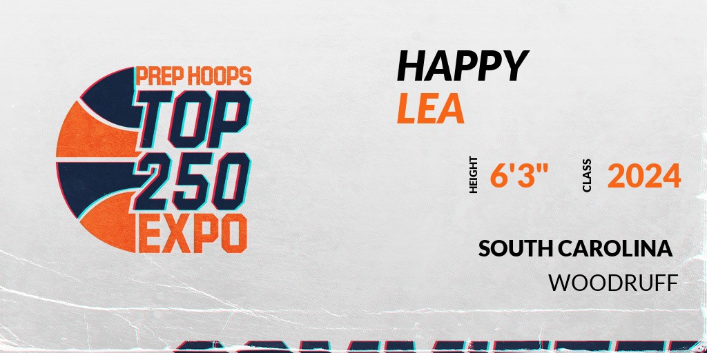 PrepHoopsSC's tweet photo. Welcome Class of 2024 Happy Lea (@HappyLea_2024) of Woodruff HS to the @PrepHoopsSC Showcase @ The City of North Charleston Athletic Center. 

🔥🏀 #PHTop250SC 🏀🔥

Register NOW! 👇  
https://t.co/OKyqRnfJyh https://t.co/qliF4yBYXD