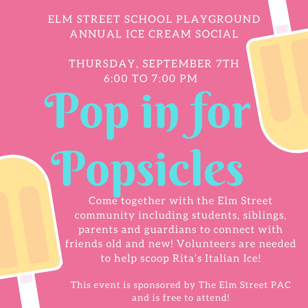 ElmStreetPAC's tweet photo. Busy week treating our awesome Elm teachers to lunch &amp; Yard Cards to welcome our students! We can’t wait to see our Elm Eagles come together on Thursday for our annual “Ice Cream Social” and cool off with some Rita’s Italian Ice!

@elmwalpole @PublicWalpole  #ElmPAC #volunteer https://t.co/mkkwyhY8I1