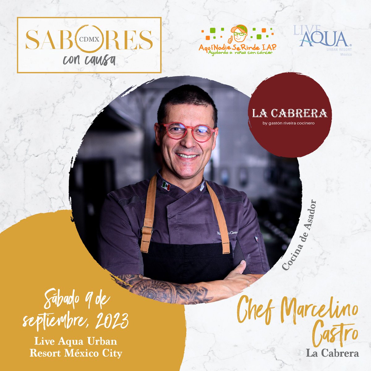 Marcelino Castro es chef del restaurante <a href="/LaCabreraMexico/">La Cabrera México</a>  y con #ActitudNoMeRindo donará su talento para #SalvarLaVida de niñas, niños y adolescentes con cáncer. ¡Adquiere tus boletos para #SaboresConCausaCDMX y disfruta sus deliciosos platillos!
👉 bit.ly/3E5SLA2