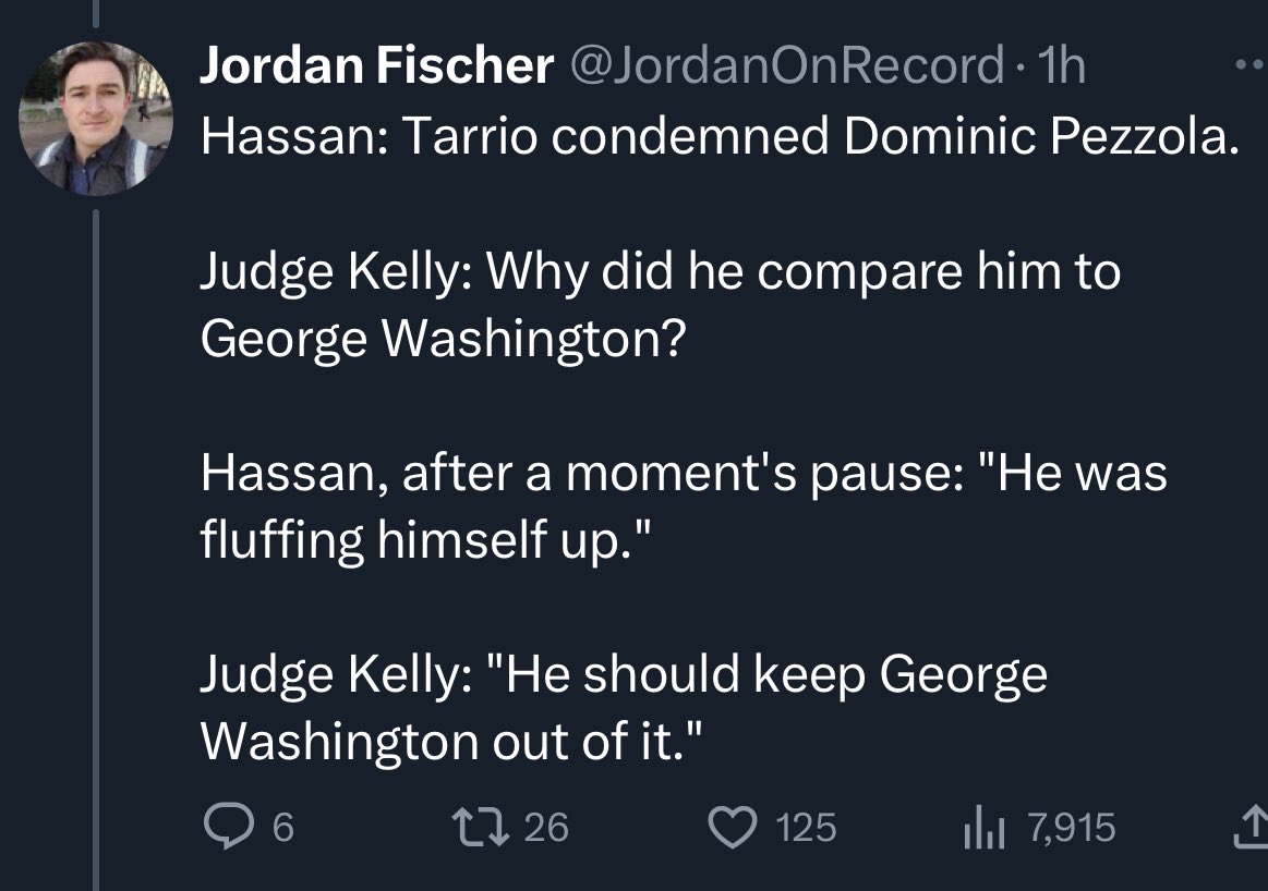 Uronlyhumanzoo's tweet image. Judge Kelly: “He should keep George Washington out of it.” 😆