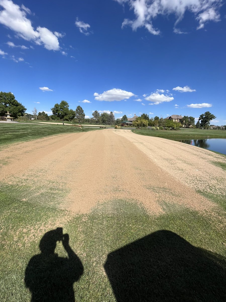 GarrettNaill1's tweet photo. Great weather for fall aerification. Verticut, Deep Tine, Core Aerification, heavy topdress and amendments finished today https://t.co/towIu6tNAn