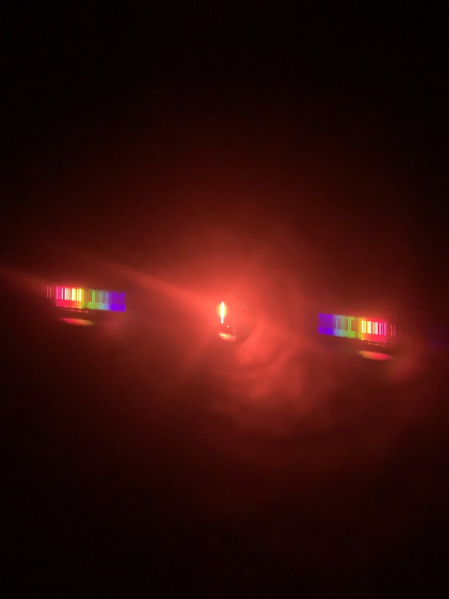 MsCaseySpacey's tweet photo. Spectroscopy in Earth Space Science today! Can you tell what elements these are? https://t.co/LqxiOEpMoj