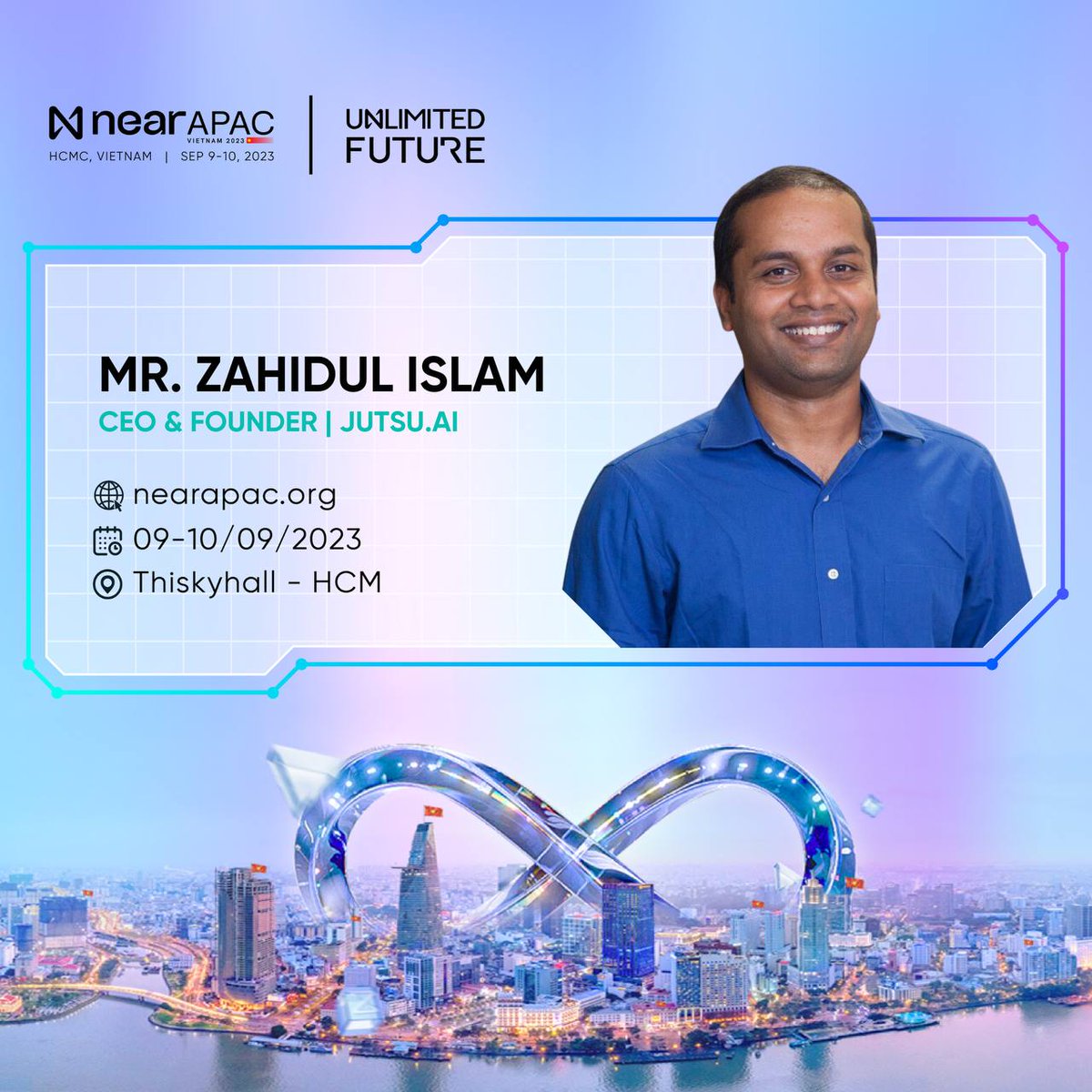 zahidsharp's tweet photo. I will be in NEARAPAC Vietnam. If you are there come meet me in the Jutsu @tryjutsu  booth.

We have a lot of exciting updates in Jutsu. Give it a try.

#tryjutsu #NEARProtocol #BOS https://t.co/FdGSO7mkxi