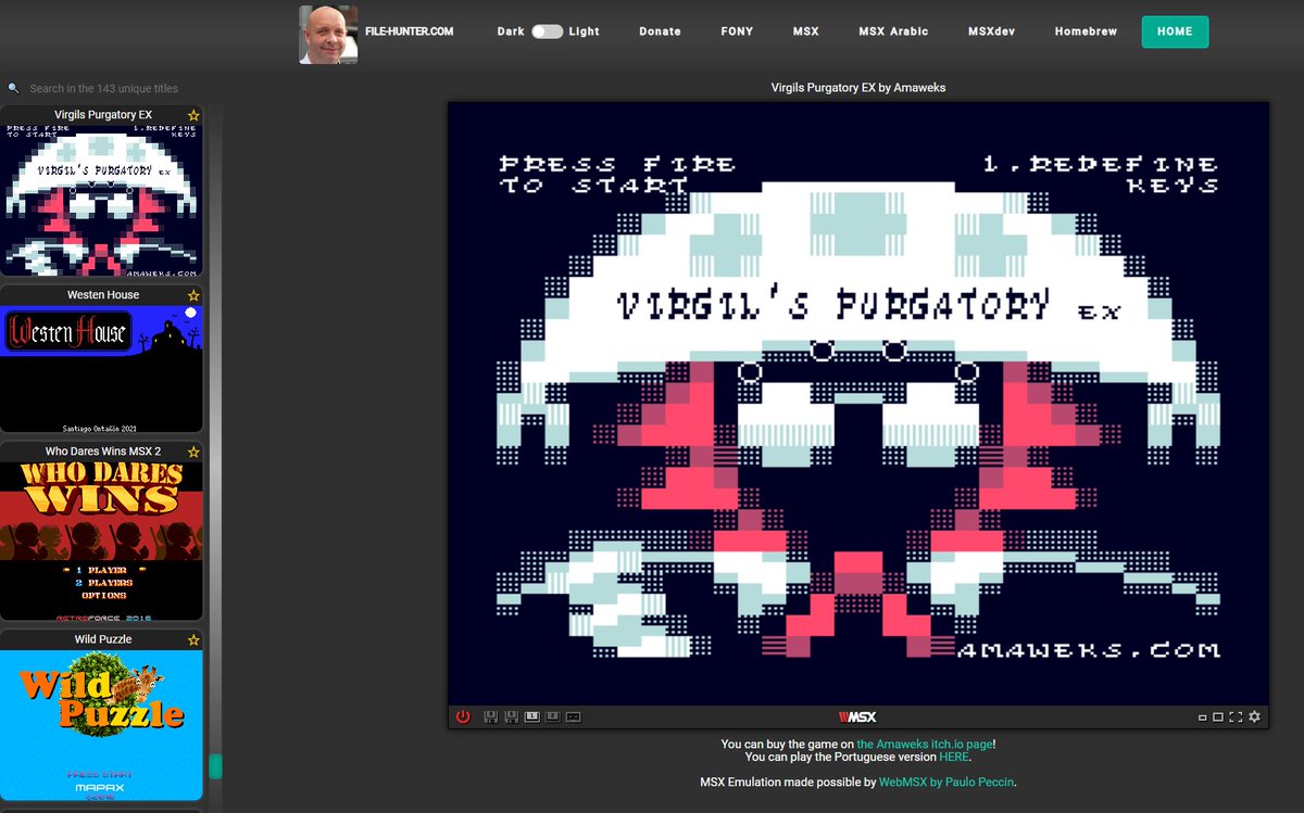 amaweks's tweet image. Virgil&apos;s Purgatory for MSX is now free to play on filehunter:

file-hunter.com/Homebrew/?id=v…

You still can buy the digital version of the game on my itchio: amaweks.itch.io

@ArnaudDeKlerk #msx #retrogames #filehunter