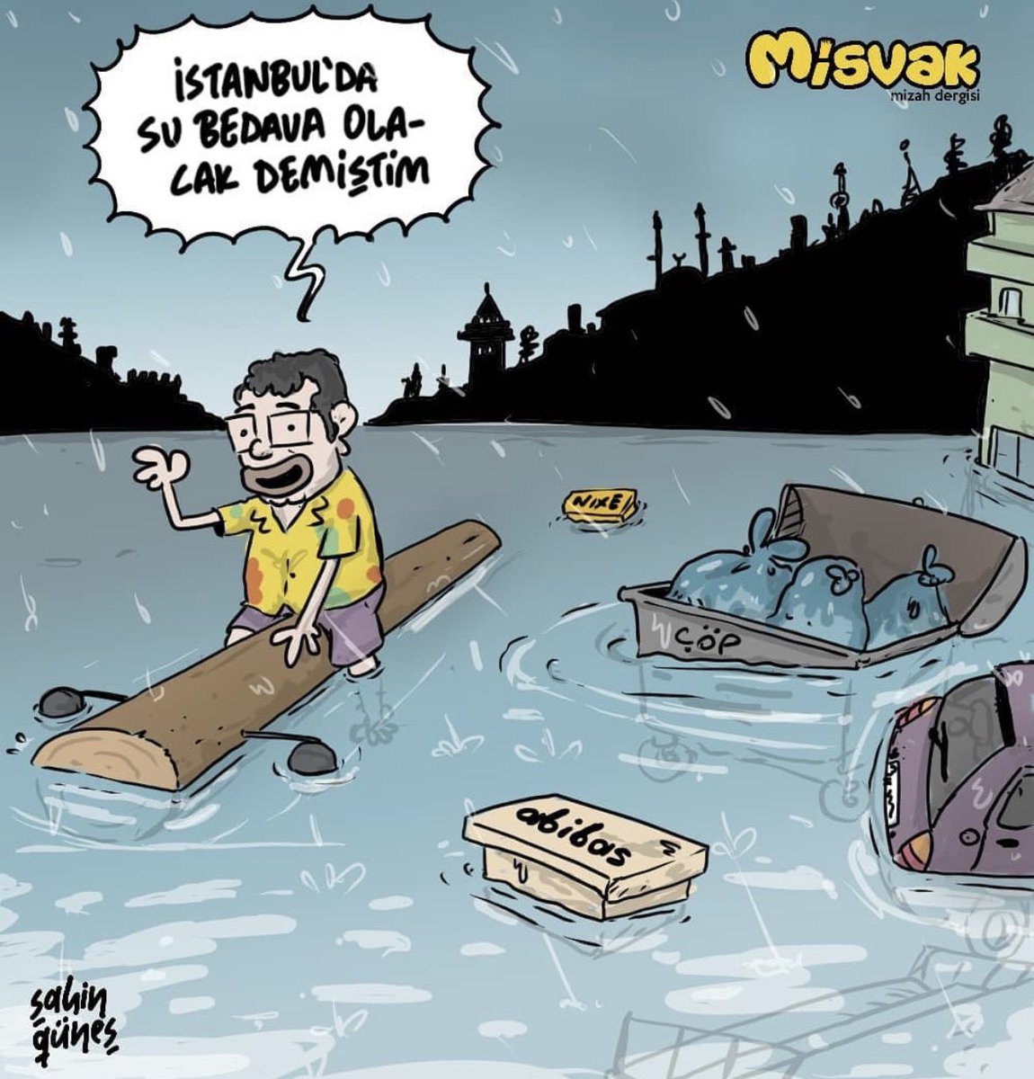 Beceriksiz Ekrem’in yönetemediği İstanbul’u yine sel aldı. 

<a href="/sahingunes/">Şahin Güneş</a> çizdi