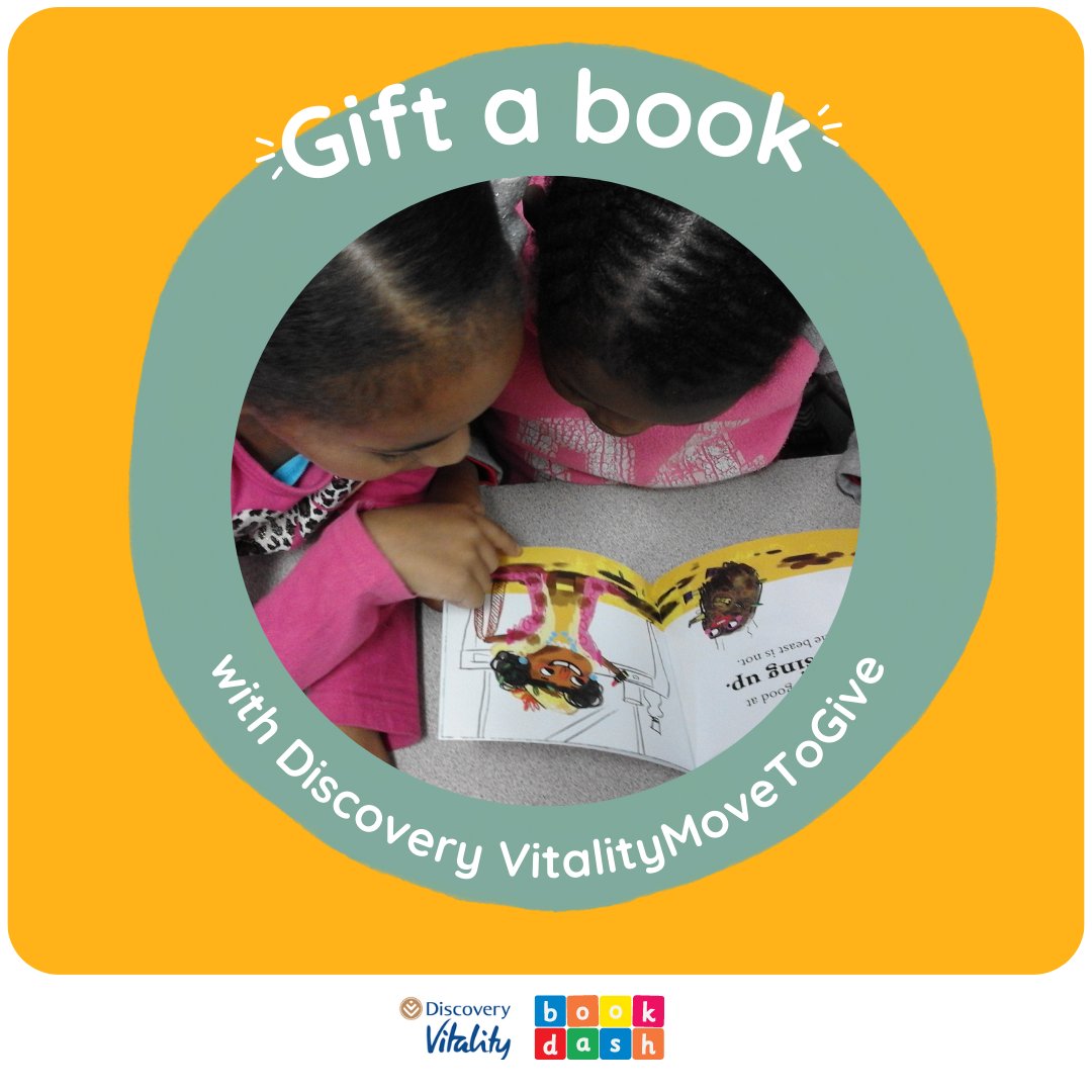 bookdash's tweet photo. In SA, as many as 70% of children don't have any children's books in their homes. How can you help change the story? Until 21 Sep 2023, donate your Discovery Miles to Book Dash through @Vitality_SA #MoveToGive campaign. (https://t.co/6ukUCuBhxv) #everychild100books https://t.co/NBC9lpJAbd