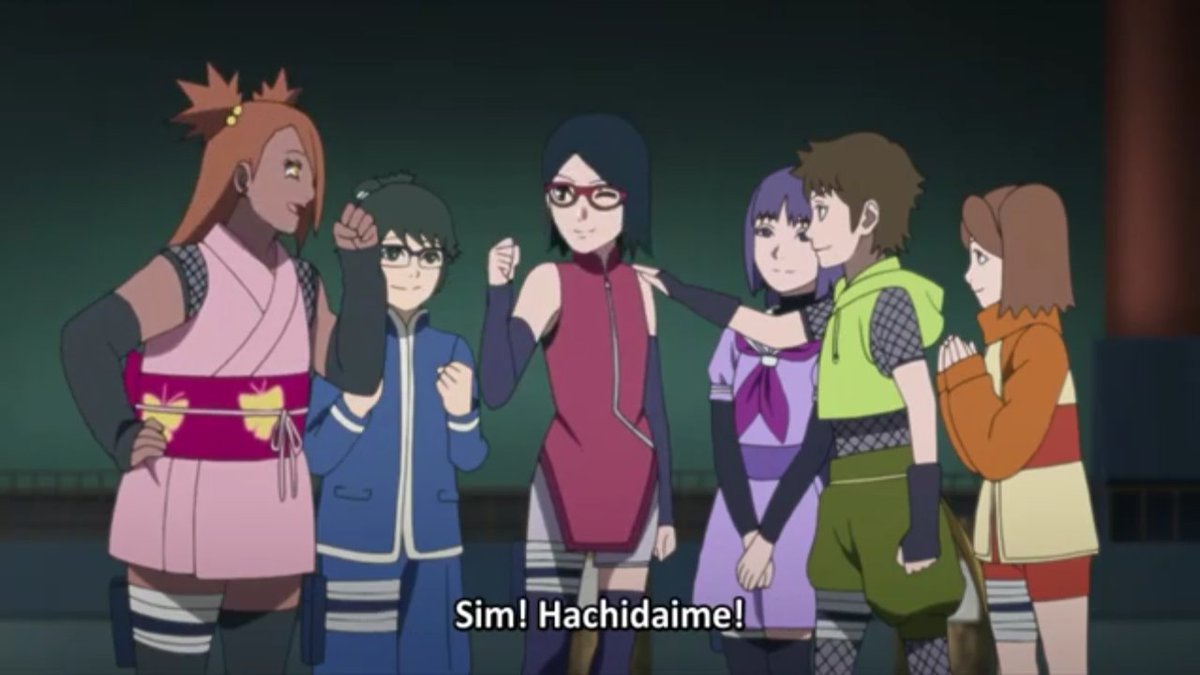 saradasource's tweet photo. A Chocho chamando a Sarada de hachidaime, mal sabia ela que essa posição ia ser ocupado pelo Shikamaru 🫣 https://t.co/XhW3PciVao