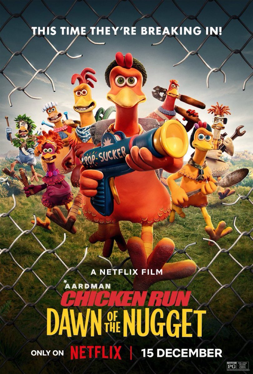 Chicken Run: Dawn of the Nugget
December 15 !!! ~ Netflix !!!
👏👏👏❤️❤️❤️👏👏👏
#zacharylevi #thandiwenewton #bellaramsey #lynnferguson #janehorrocks #imeldastaunton #josiesedgwickdavies #danielmays #romeshranganathan #timothyspall #davidbradley #nickmohammad #donalgibson