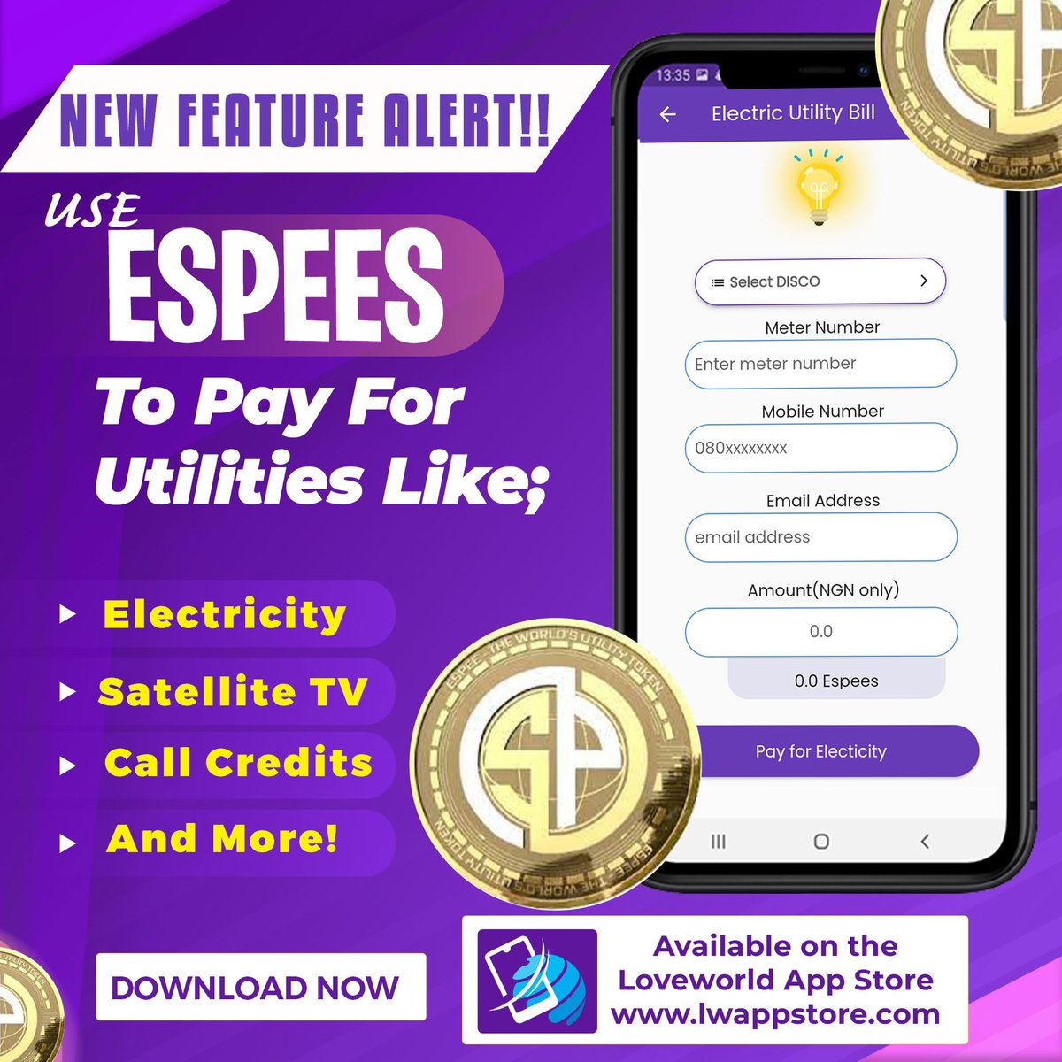 ChristEmbassy01's tweet photo. #App of the day: #EspeesWallet
NEW FEATURE ALERT:
Paying for #utilities like #Electricity, #SatelliteTVsubscriptions, #CallCredits, & others is now available using #Espees.
User Review:
Daniel says, “This app is just perfect. I’m loving it!”
https://t.co/43PdizjqM4 https://t.co/oWZXljHhfh
