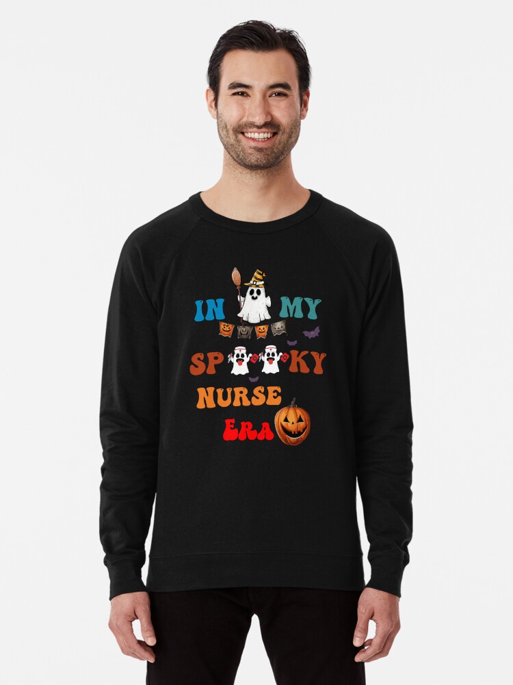this is our new best selling customer t-shirt design #RBandME:  redbubble.com/i/sweatshirt/i… #findyourthing #redbubble #nurse #era #era #funny #doctor #cuteera #halloweenghostnurse #cuteghost #spookyhalloweennurse #pumpkinfunnyhalloween #nursingwomen #ghost #inmyera #spookyhalloween