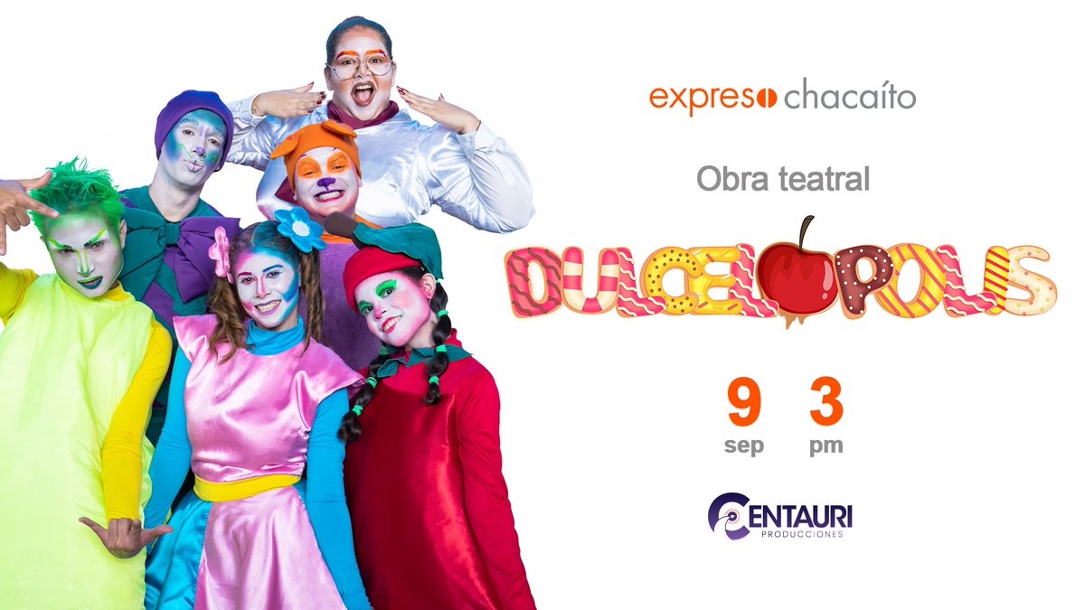 🍭  Dulcelópolis es una obra infantil sobre una ciudad donde el sabor, los colores y la fantasía se apoderan de cada rincón. 
Disfruta esta actividad, realizando una compra mínima de 15$ en cualquier comercio de Expreso Chacaíto. 
¡Inscríbete aquí! tr.ee/zVk57aIhW6