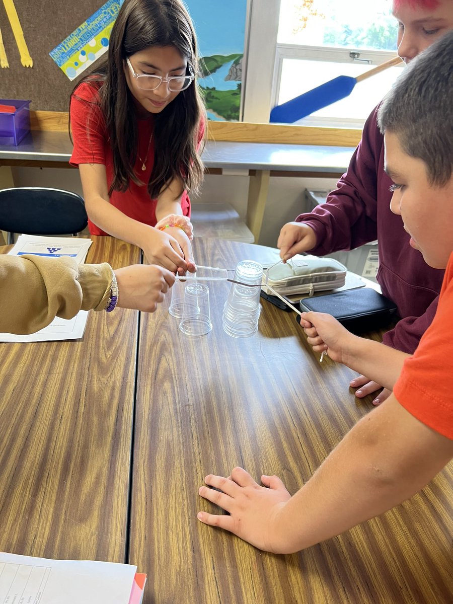 DebraFaber6's tweet photo. 7th-grade Cup Stacking Challenge. Cooperation isn’t Always what it should be. 😊But it WILL be! https://t.co/Fn04Qv1U1A