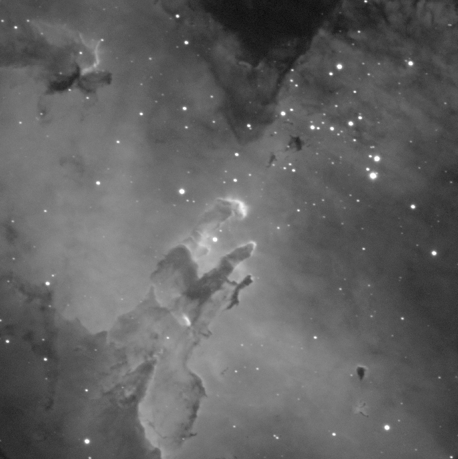 NGC3314's tweet photo. More from @DragonCon Live Astronomy - the ever-popular and striking Eagle Nebula M16 with its star-forming pillars of gas and dust, seen in H-alpha with the @SARA_Obs JKT on La Palma. @dconspacetrack https://t.co/VEuuEfLRav