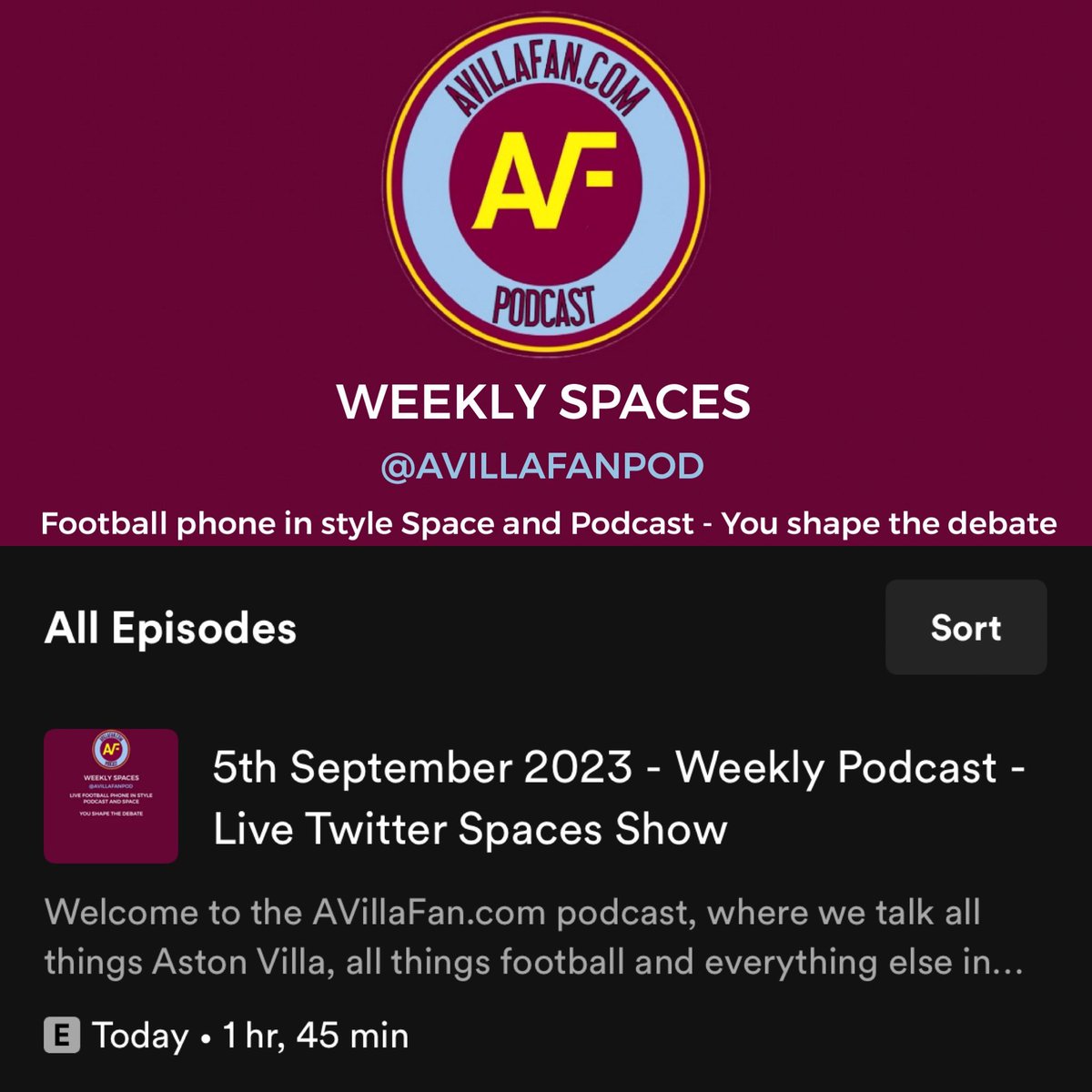 AVILLAFANPOD's tweet photo. 🟣🔵 Aston Villa fans 🔵🟣

Our latest phone in style Space is now uploaded to Spotify, Apple and all other good platforms 

🔘UEFA Conference League draw
🔘Liverpool review
🔘Feedback on matchday experience 
🔘England manager 👀

LINK - 🎙https://t.co/pJANQvpR3P 🎧

#AVFC #UTV https://t.co/jkCJiIJQck