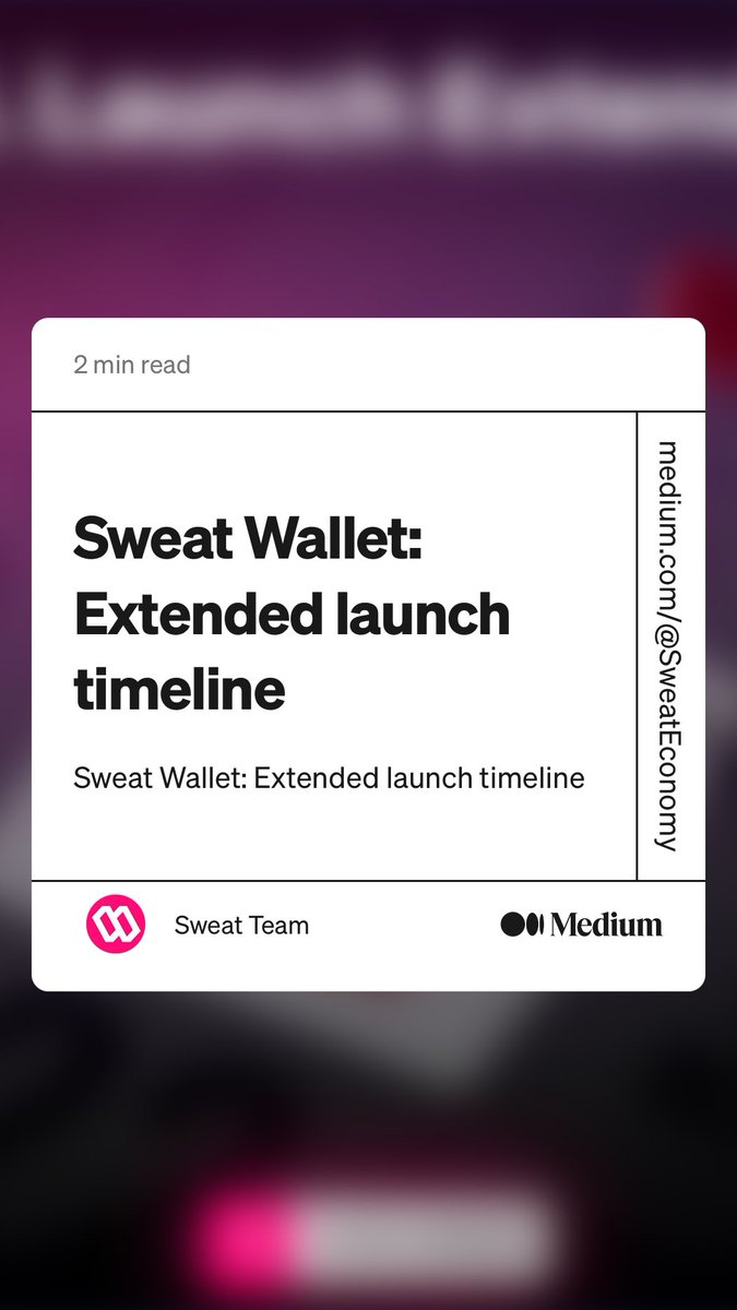 oleg_fem's tweet photo. October 17th is the new September 12th, but…
1. We do not have to fight with Apple’s iPhone 15 announcement
2. You get a lot more functionality (read the post, please)
 “Sweat Wallet: Extended launch timeline” by Sweat Team
https://t.co/mWFwXKBQLK https://t.co/98qnSFJvfT