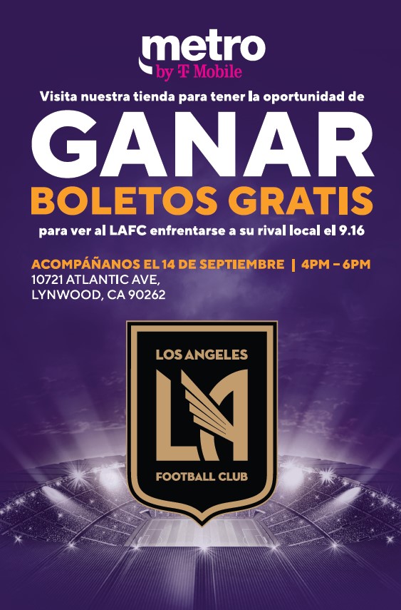 Stacie Llaurado (@staciellaurado) on Twitter photo Β‘No te lo pierdas! Visita <a href="/MetroByTMobile/">Metro by T-Mobile</a> el 14 de Septiembre de 4 a 6 p. m.:
π10721 Atlantic Ave, Lynwood, CA 90262
Β‘Con QUE BUENA 105.5 FM tienes la oportunidad de ganar boletos de #LAFC para El TrΓ‘fico!
Don't miss it! Visit Metro by T-Mobile on September 14th from 4 to 6 Β‘No te lo pierdas! Visita <a href="/MetroByTMobile/">Metro by T-Mobile</a> el 14 de Septiembre de 4 a 6 p. m.:
π10721 Atlantic Ave, Lynwood, CA 90262
Β‘Con QUE BUENA 105.5 FM tienes la oportunidad de ganar boletos de #LAFC para El TrΓ‘fico!
Don't miss it! Visit Metro by T-Mobile on September 14th from 4 to 6