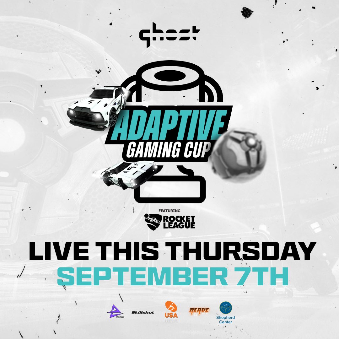 GhostGaming's tweet image. Together with @USATLeSports, @ShepherdCenter, @EvolveYg, &amp;amp; @SkillshotMedia, we are excited to be hosting the Ghost Gaming Adaptive Gaming Cup! 

Join us in making a difference this Thursday, September 7th starting at 6PM EST

rpt.gg/adaptive