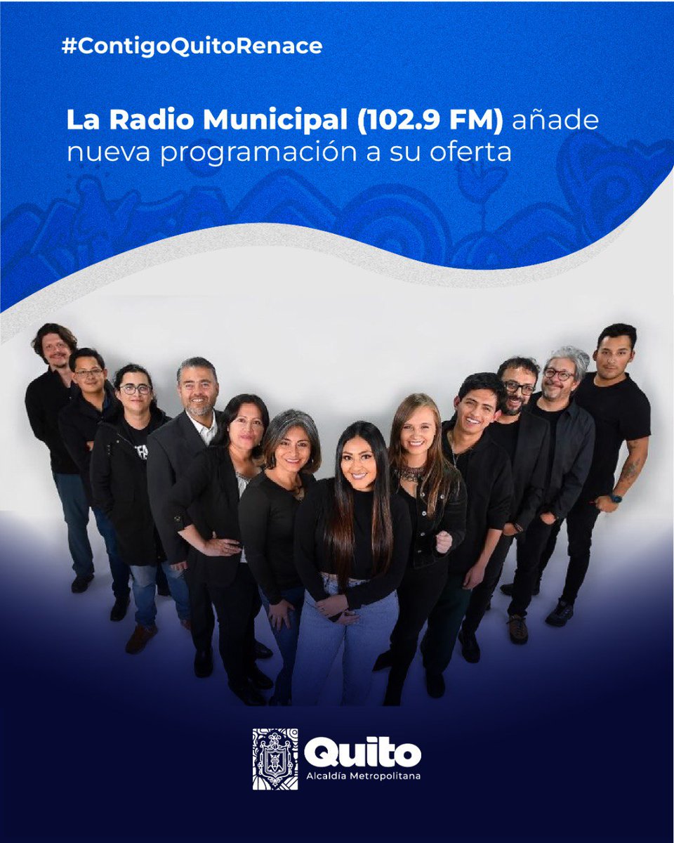 📰 #QuitoConCultura | @RMunicipalFM, presenta su nueva parrilla de programación, que se añade a los programas habituales con una oferta renovadora de música, entrevistas, literatura, historia, movilidad, y más. 🔗Conoce más detalles: bit.ly/3P4FnBd #QuitoRenace