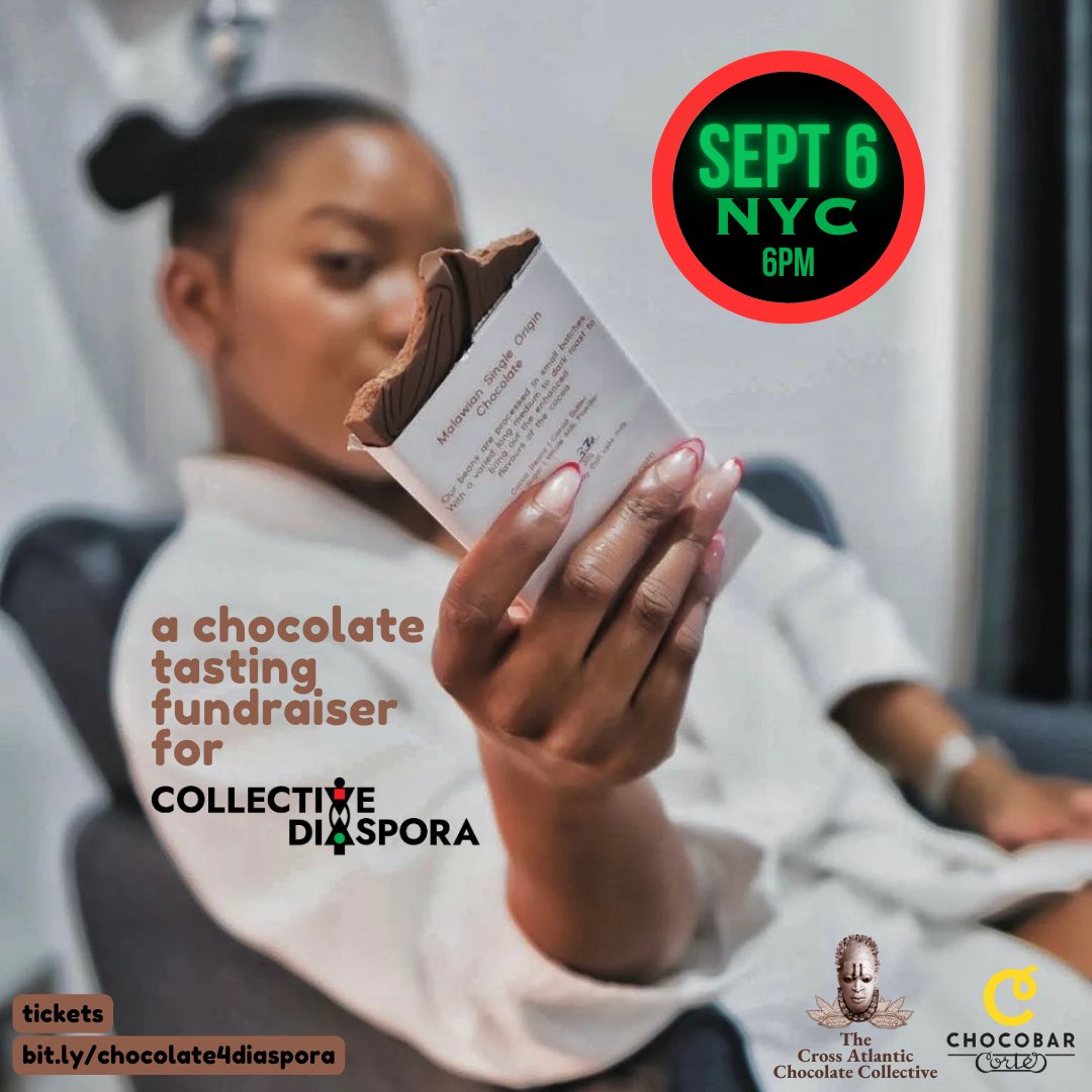 CollctvDiaspora's tweet photo. Join us TOMORROW in the #Bronx for a delectable chocolate tasting fundraiser by @XATLCChocolate at @Chocobar_Cortes to support @CollctvDiaspora. https://t.co/9Jz5pdJEDs https://t.co/avnlXQsBNm