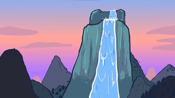 「mountain waterfall」 illustration images(Latest)