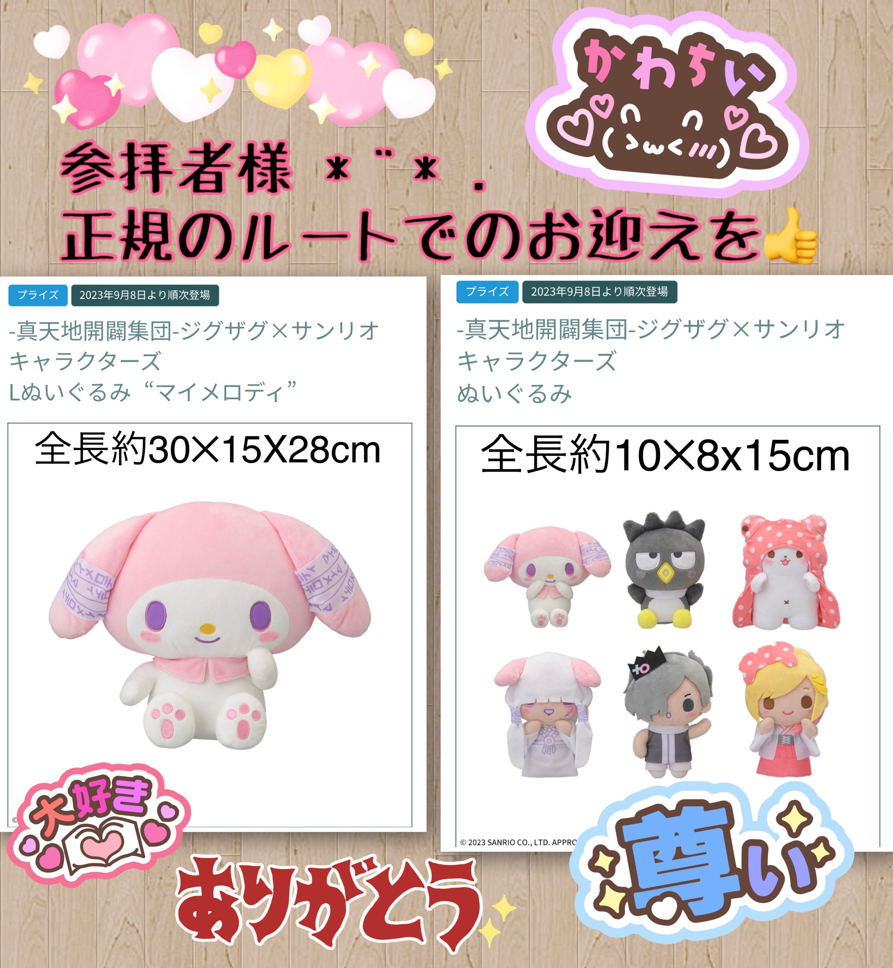 真天地開闢集団-ジグザグ×サンリオキャラクターズぬいぐるみ