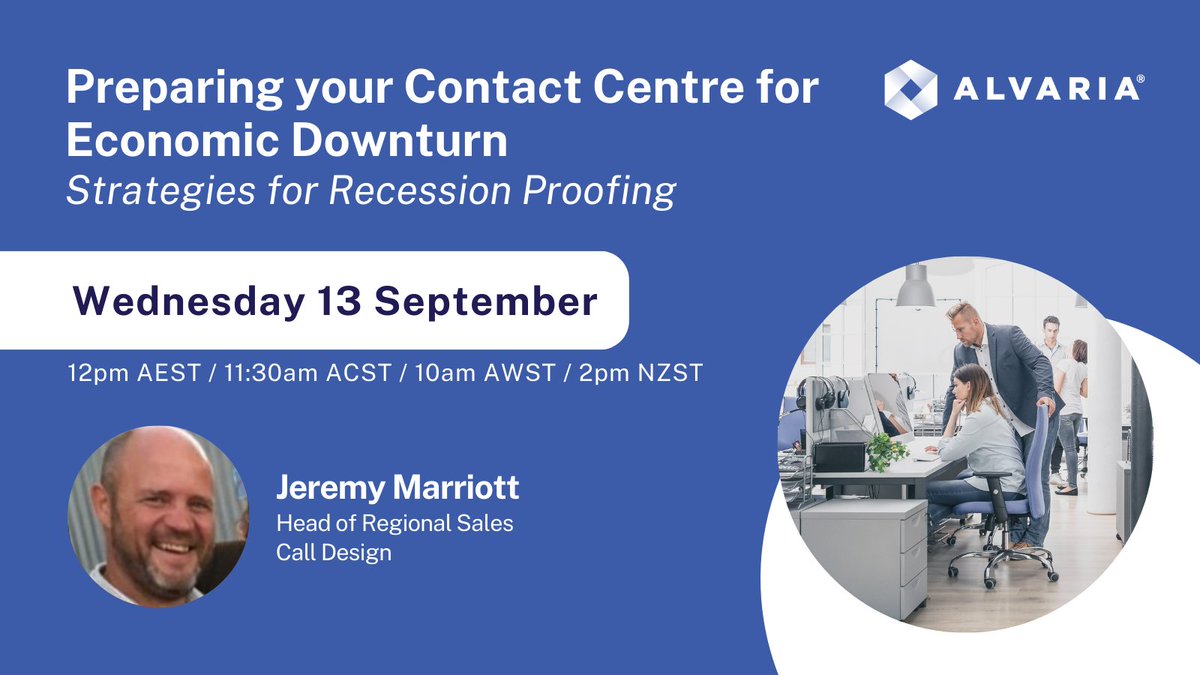 Join us with <a href="/alvaria_apac/">Alvaria APAC</a> &amp; <a href="/Call_Design/">Call Design</a> for an insightful webinar as we delve into the critical aspects of preparing your contact centre for an economic recession. Don't miss this valuable opportunity to equip your contact centre - Register now! ow.ly/w8yO50PI6Pk