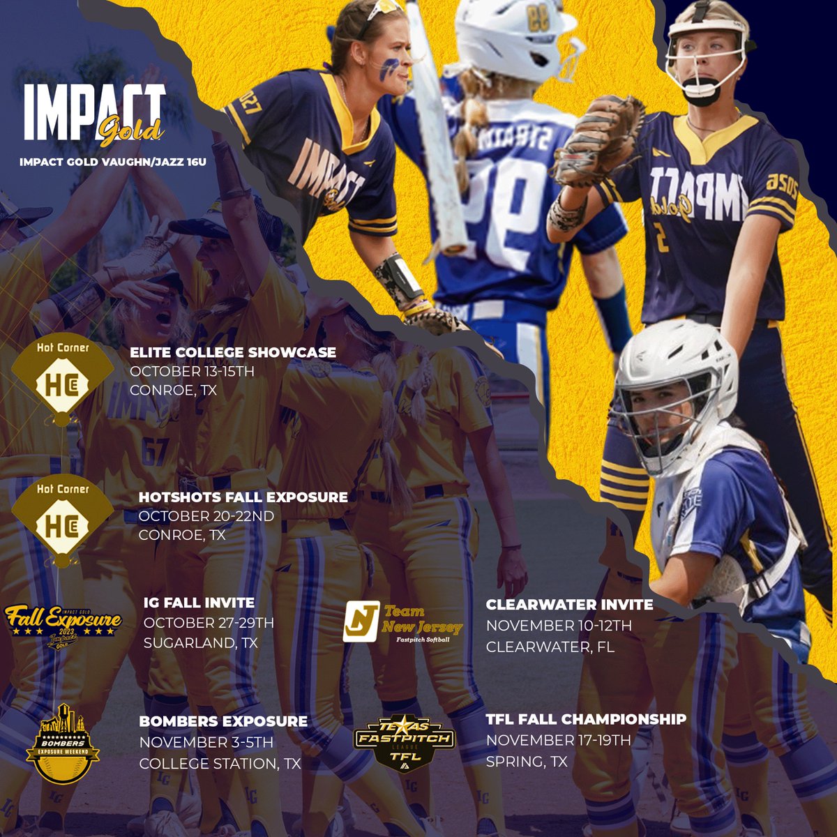 🚨 FALL RECRUITING SCHEDULE RELEASE 🚨 This is where you can find us this fall!! #betheimpact #goldblooded #trusttheprocess #igvaughnjazz