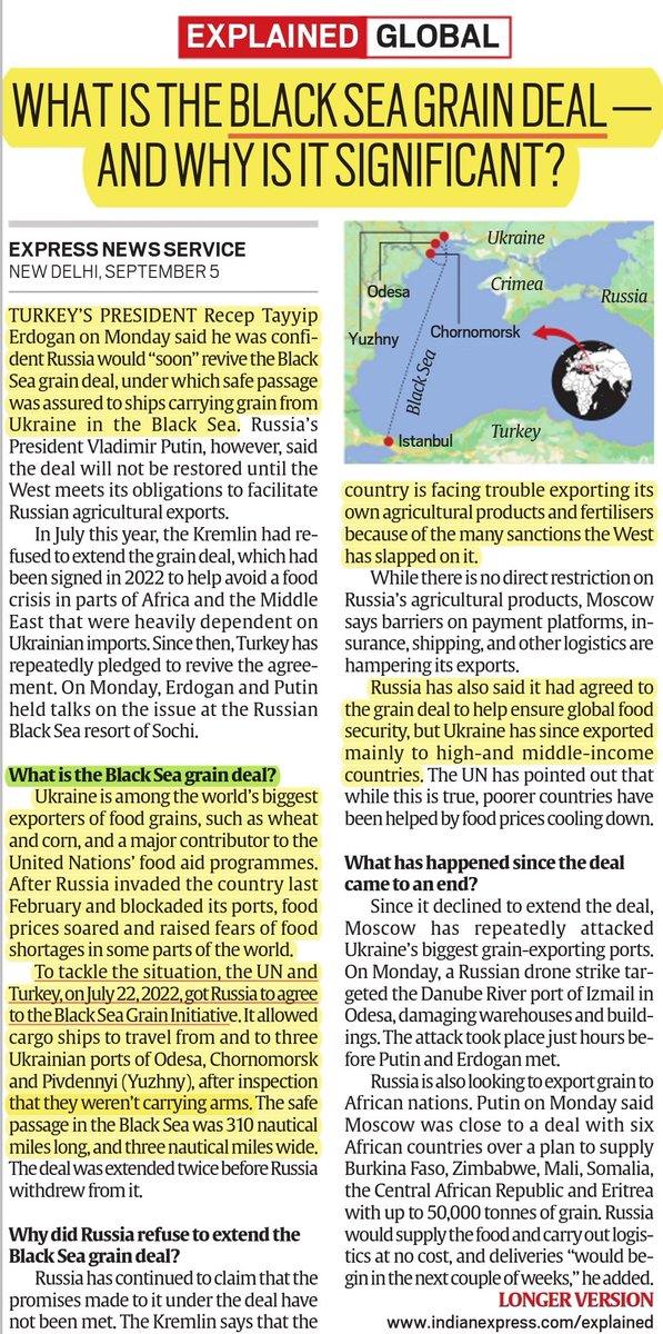 What is the Black Sea Grain Deal--- And Why is it Significant 

Source: Indian Express

GS Paper 2: International Relations 

For Prelims: Geographical Location of Black Sea

#UPSCPrelims #BlackSeaGrain 
#BlackSeaGrainInitiative