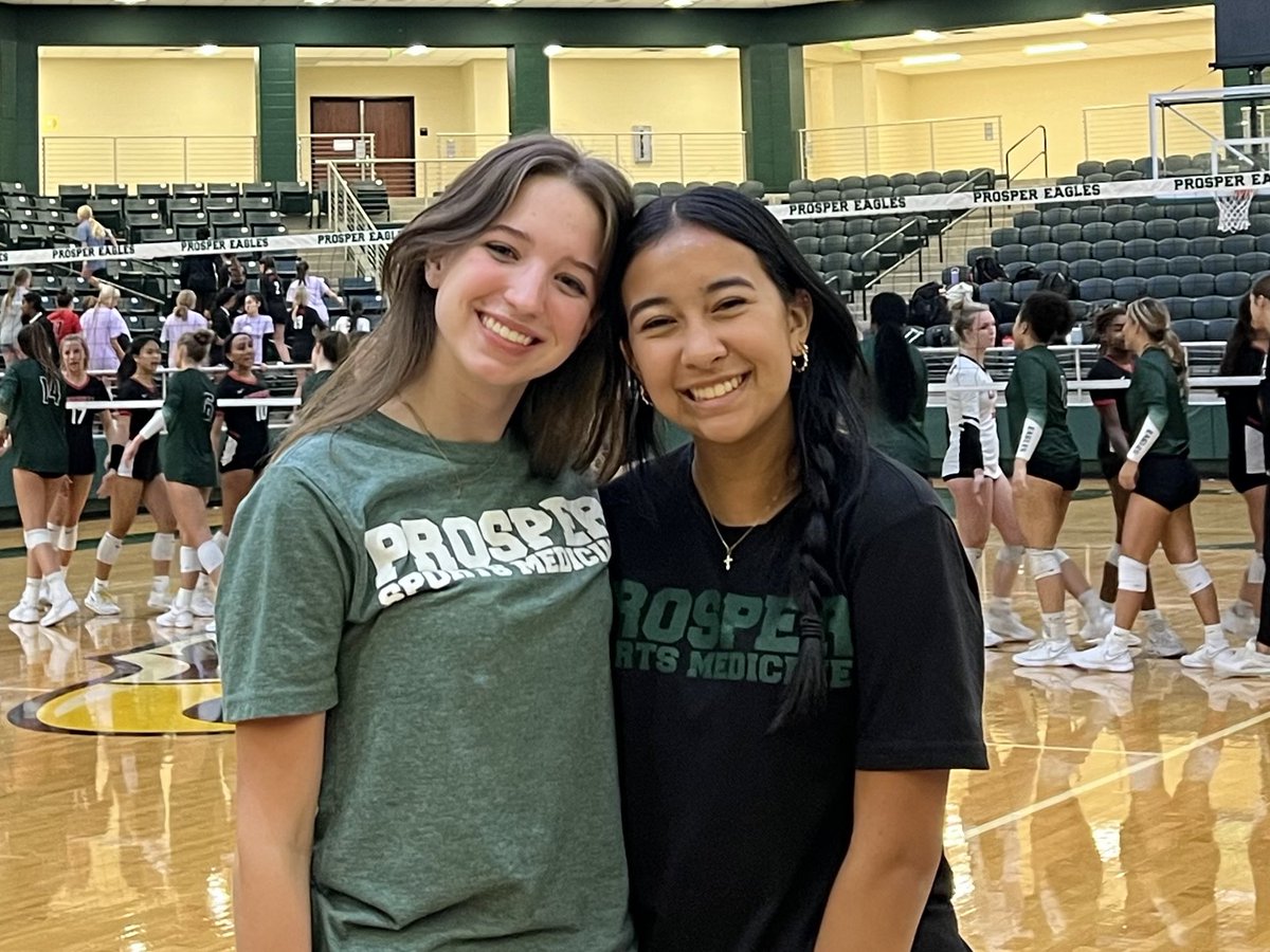 Emilie &amp; Aubrie helping out for the first time with volleyball tonight! 🦅 They were awesome🔥 and so was the win over Coppell!!! 💚 Way to go! <a href="/prospervb/">Prosper Eagles Volleyball</a> <a href="/ProsperHS/">Prosper High School</a> <a href="/PISD_Athletics/">ProsperISDAthletics</a>